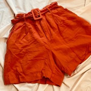 Vintage 80’s style orange shorts with belt